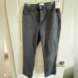 NWT Abercrombie 90s High Rise Straight Leg Jeans Black Size 31 Short